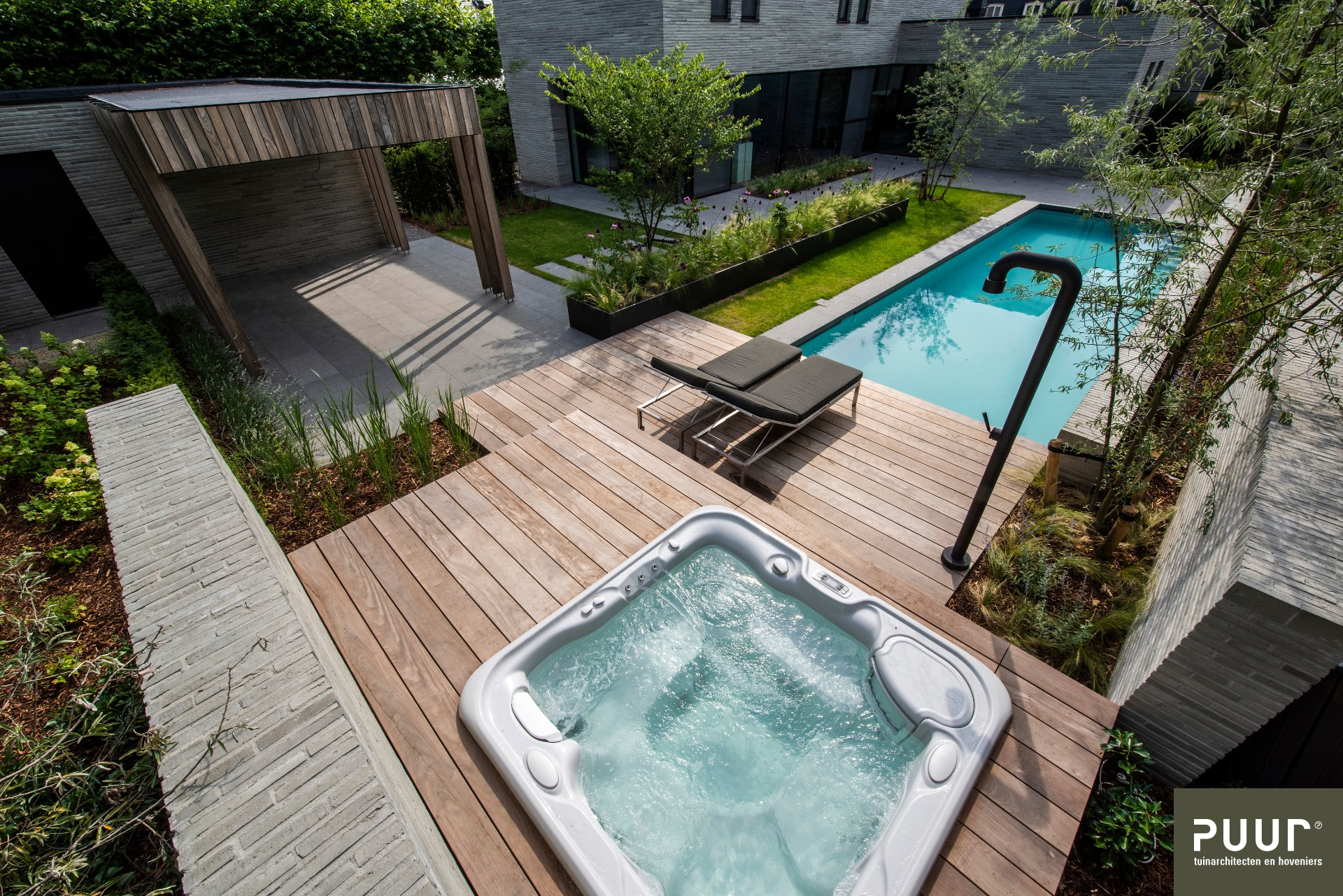 Tuin met jacuzzi | Tuin met zwembad - Puur Groen